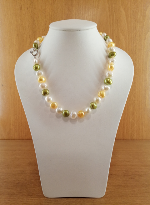 Collar de perlas cultivadas en varios colores, de 8/11mm, con cierre en plata de ley