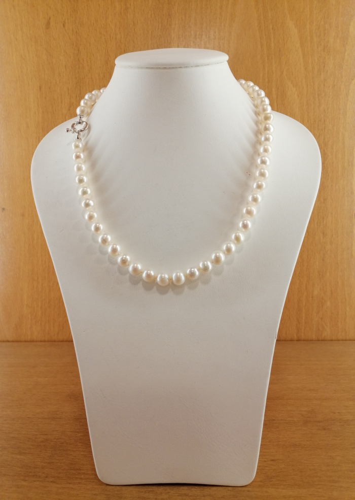 Collar de perlas cultivadas de 7mm, con cierre en plata de ley
