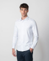 Camisa de punto liso de algodón color blanco