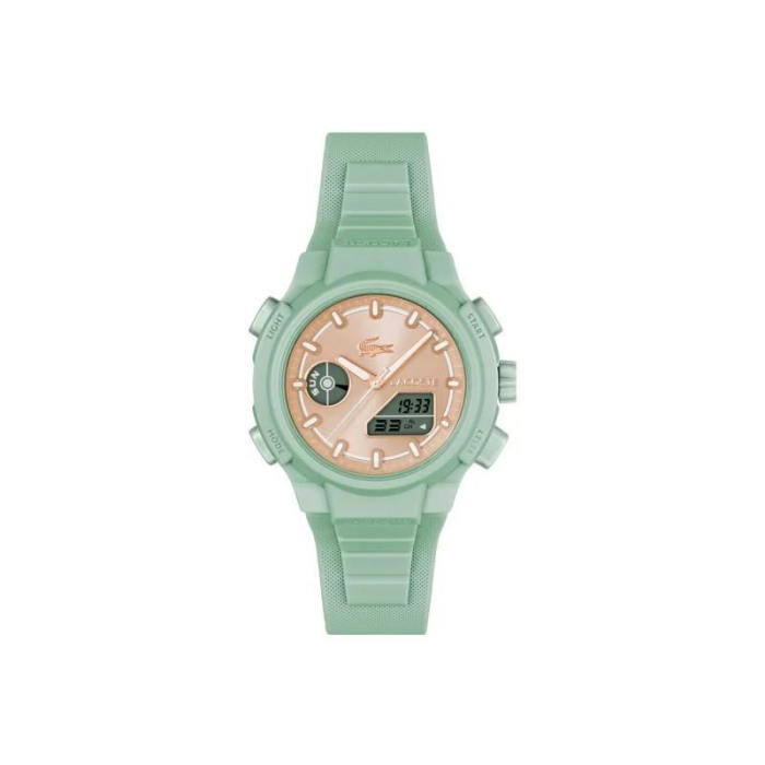 Reloj Lacoste LC33 Dual Display multifunción Silicona verde agua