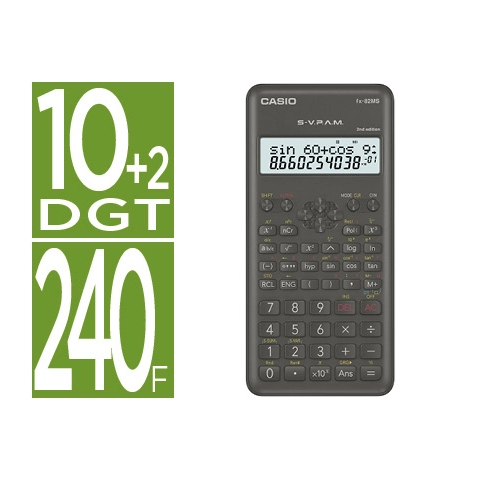 Calculadora casio fx-82msii cientifica 240 funciones pantalla de dos lineas