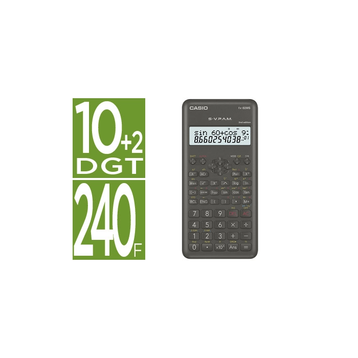 Calculadora casio fx-82msii cientifica 240 funciones pantalla de dos lineas